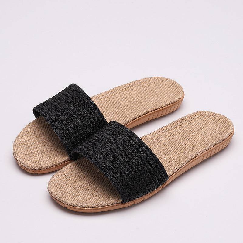 color linen slippers