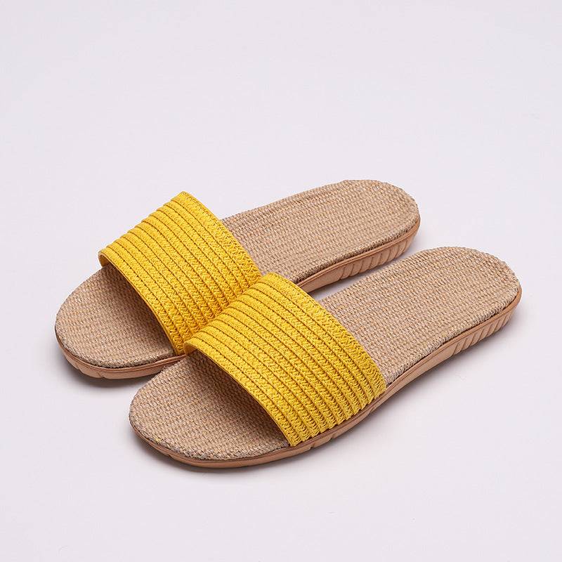 color linen slippers