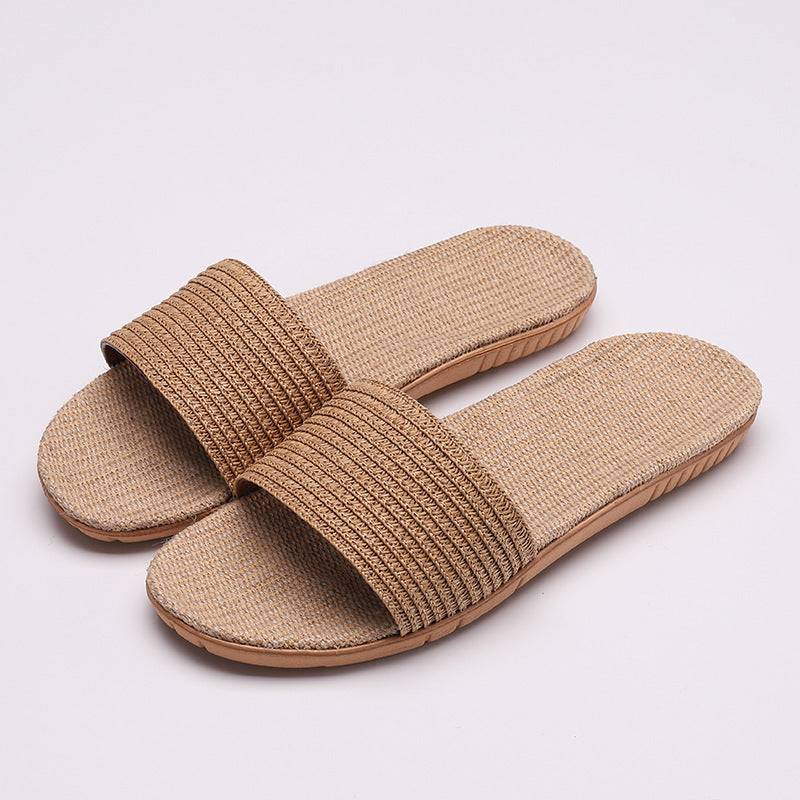 color linen slippers