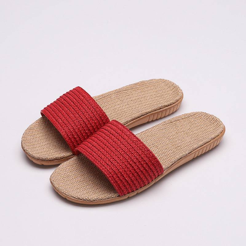color linen slippers