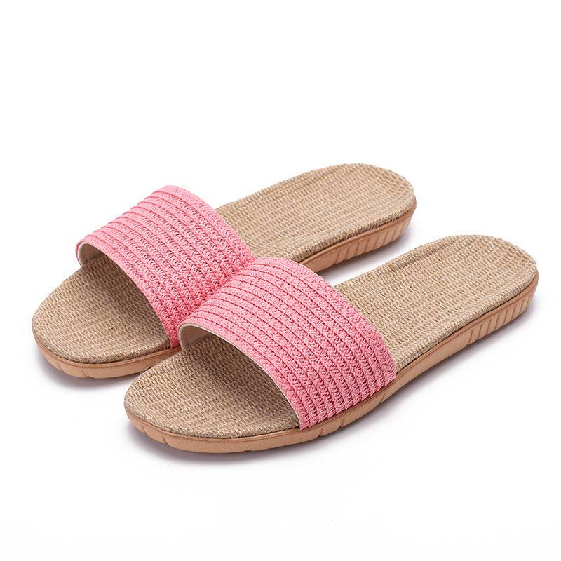 color linen slippers