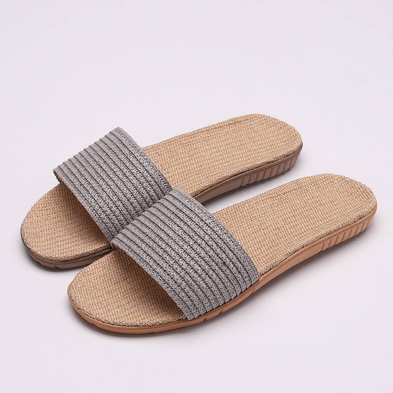 color linen slippers