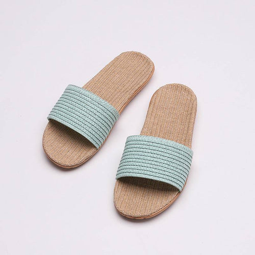 color linen slippers