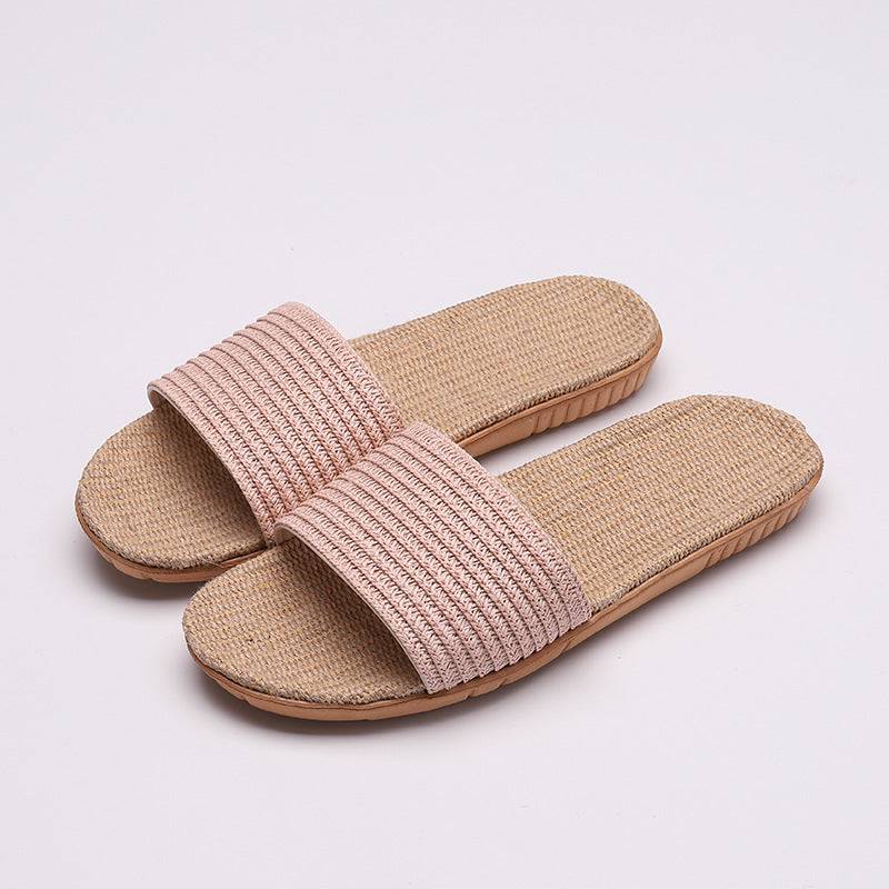 color linen slippers